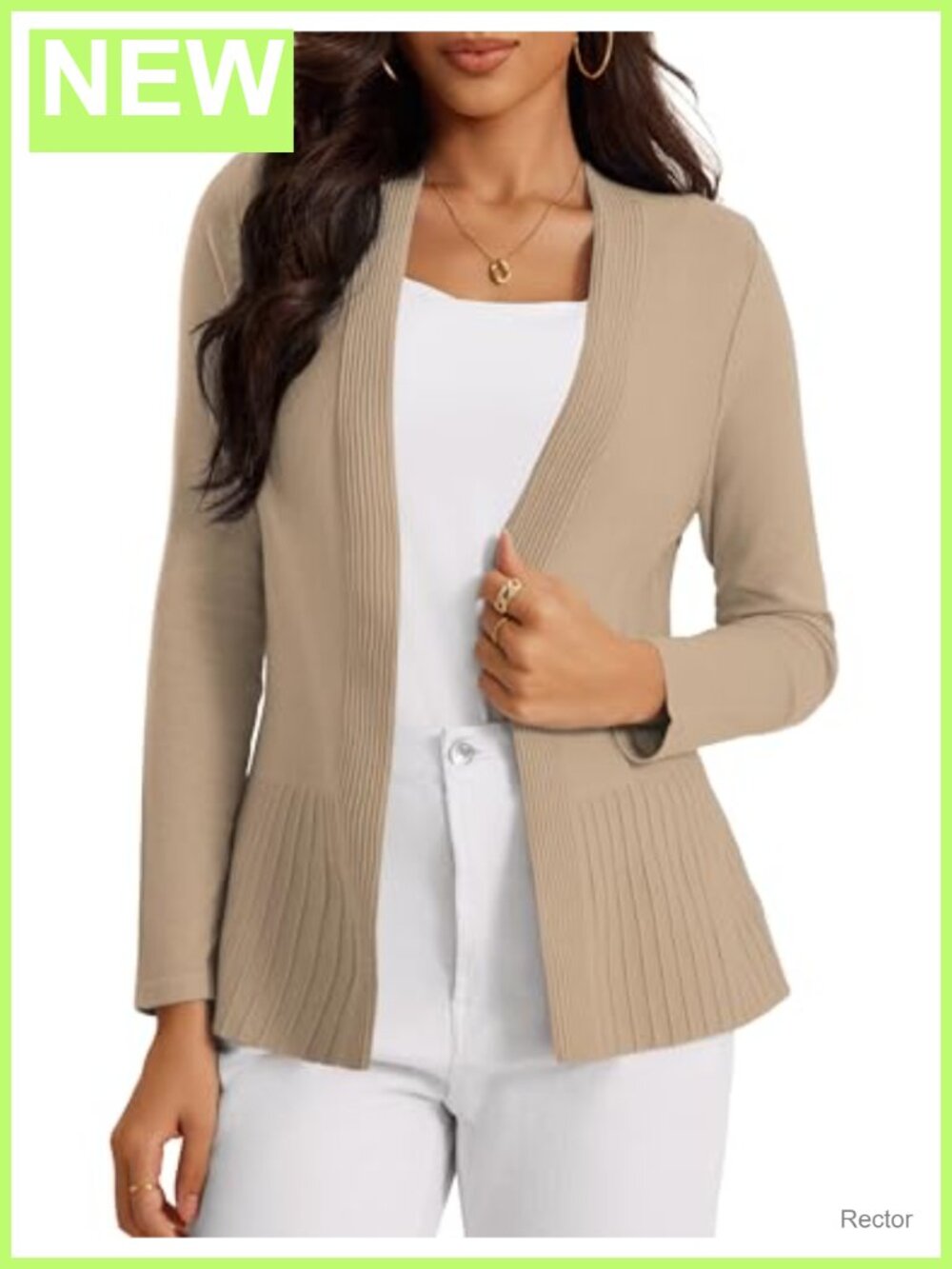 Lightweight Open Front Cardigan Long Sleeve Women Office Business Casual